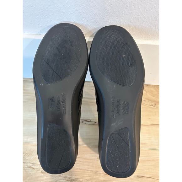 SAS Womens Dream Loafer Tripad Black Leather Slip On Comfort Wedge Loafers 9.5 W - Picture 5 of 8